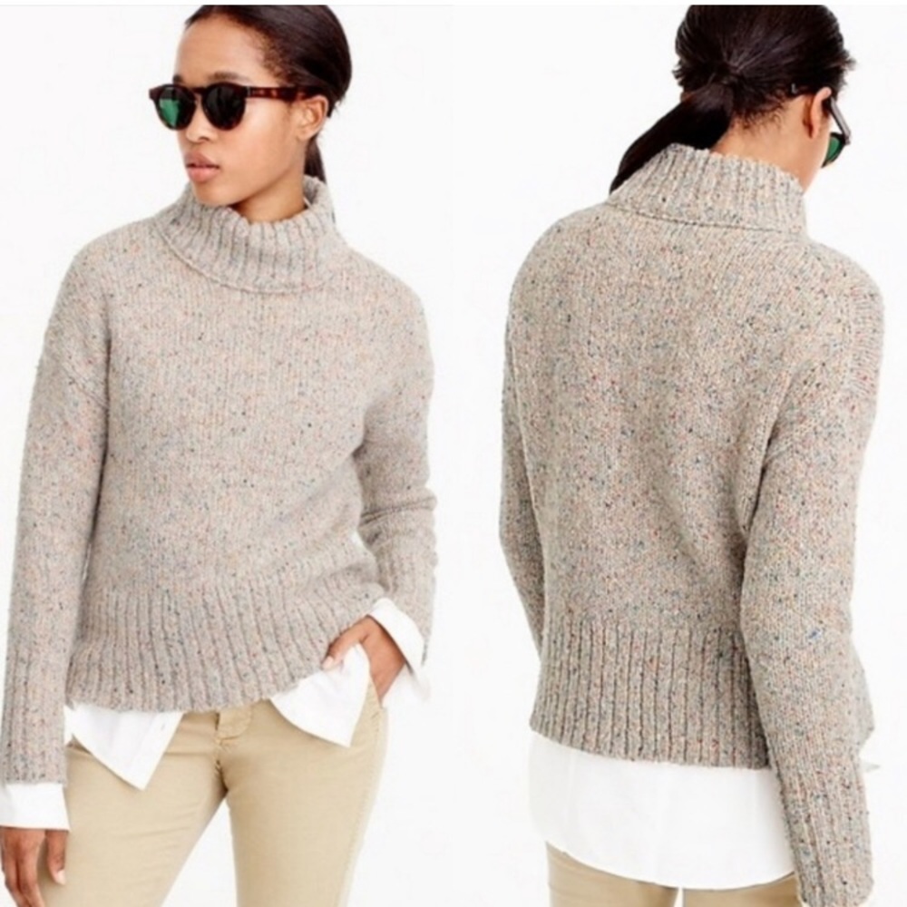 J. Crew Wool Confetti Mock Neck Sweater Size XS
